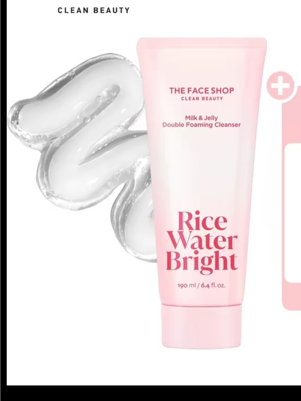 The Face shop Rice Water Bright Milk & Jelly Double Foaming Cleanser — Pink